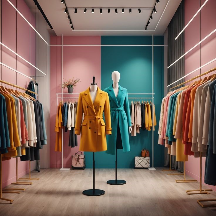 Elegant fashion boutique showcasing timeless wardrobe staples for building a luxury plus-size wardrobe.