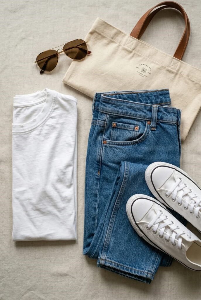Casual outfit essentials styled together for an effortless everyday look