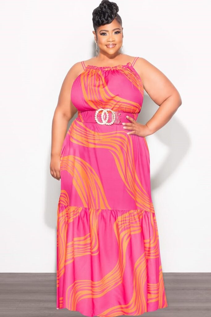 Plus size sleeveless maxi dress for a comfortable everyday outfit.