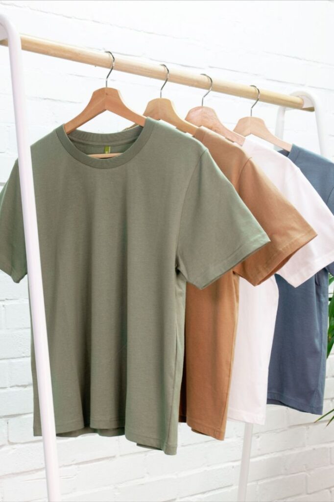 Basic neutral T-shirts for a plus size wardrobe.