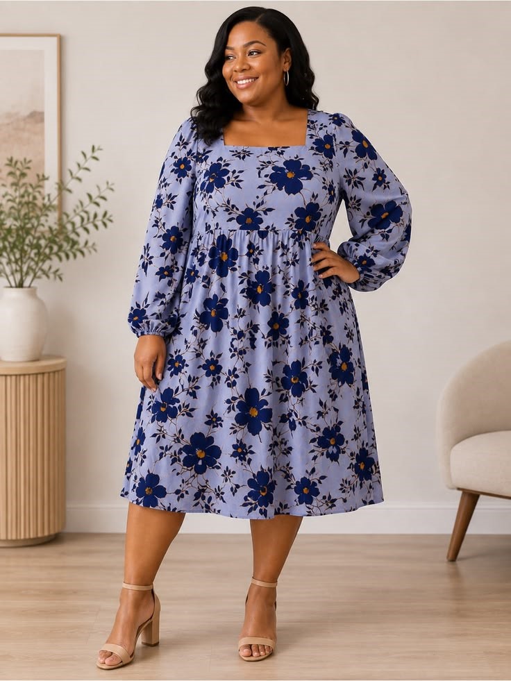 BloomChic plus size floral midi dress