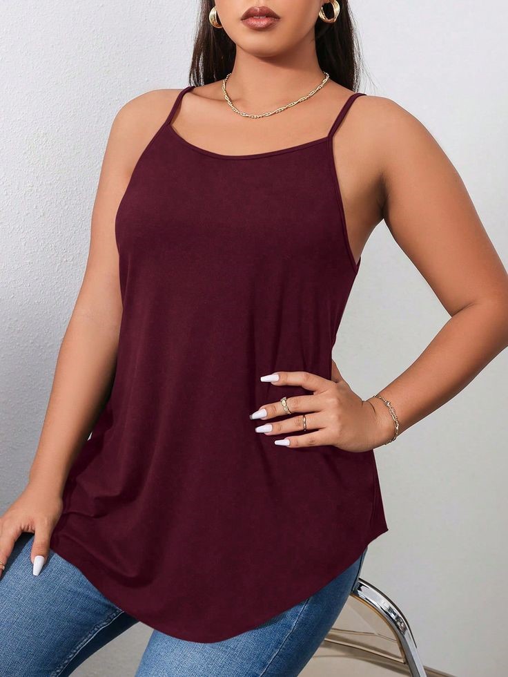 Plus size woman wearing a versatile camisole 