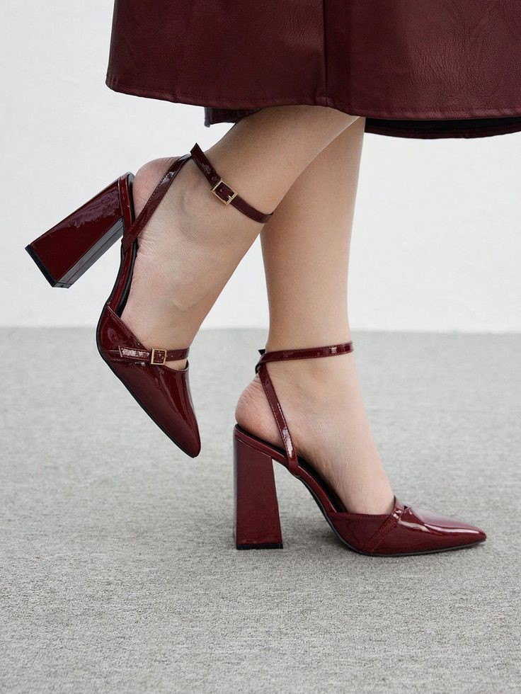 Burgundy statement heels for accessories that instantly upgrade any outfit
