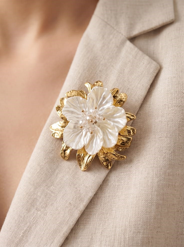 Floral brooch for accessories that instantly upgrade any outfit
