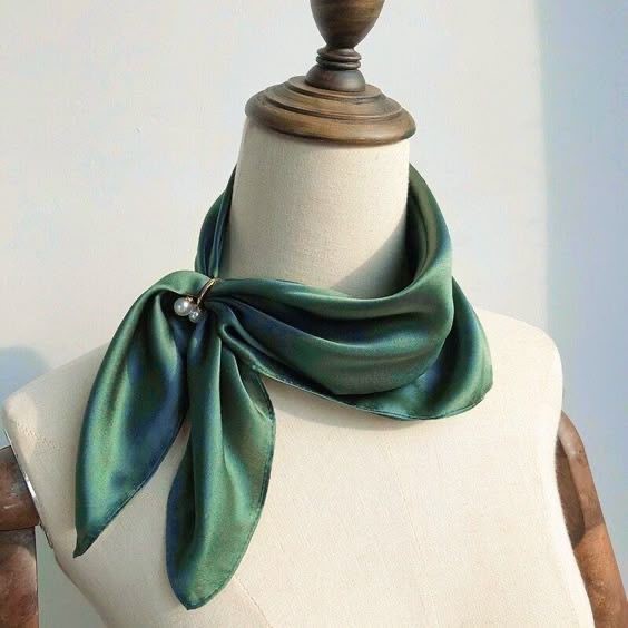 Green silk scarf for accessories that instantly upgrade any outfit