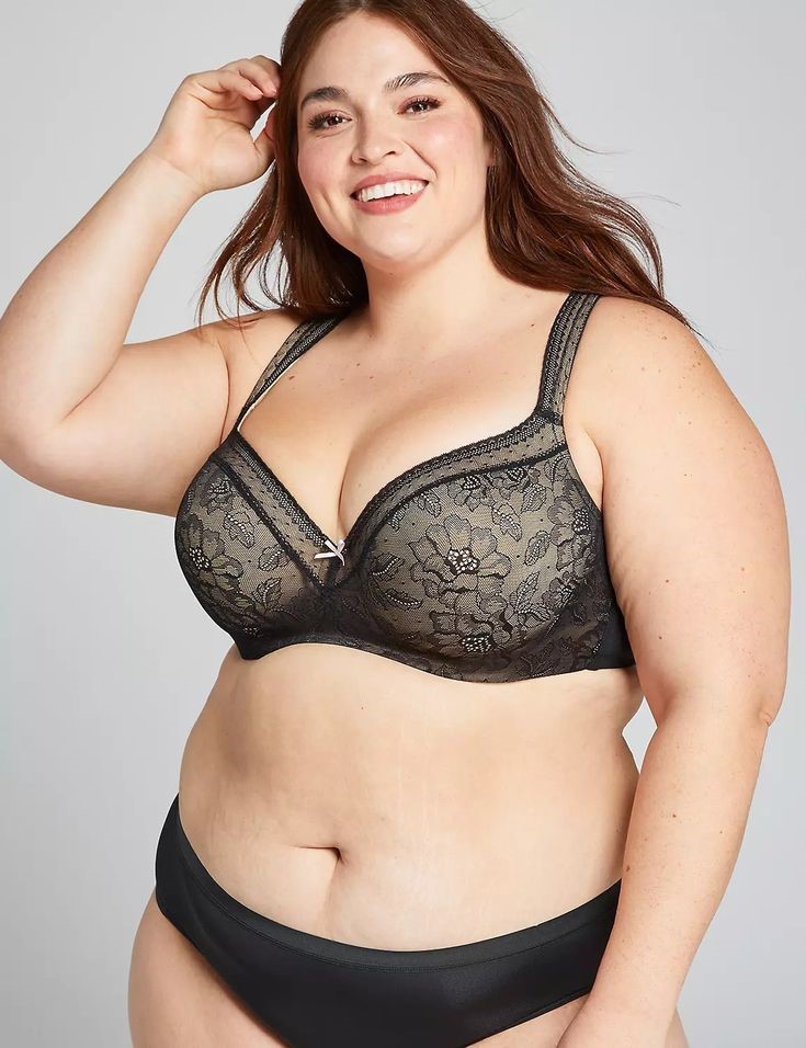 Plus size woman wearing a comfortable bra with a proper fit