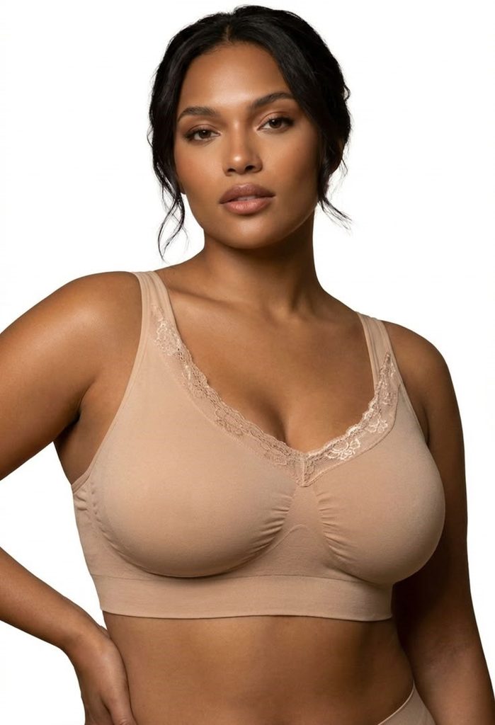 Comfortable plus size intimates featuring a supportive wireless bra