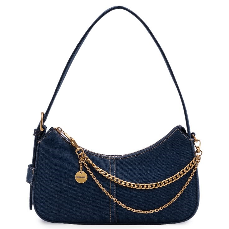 Denim shoulder handbag, one of the handbags that go with everything for casual jeans and everyday outfits