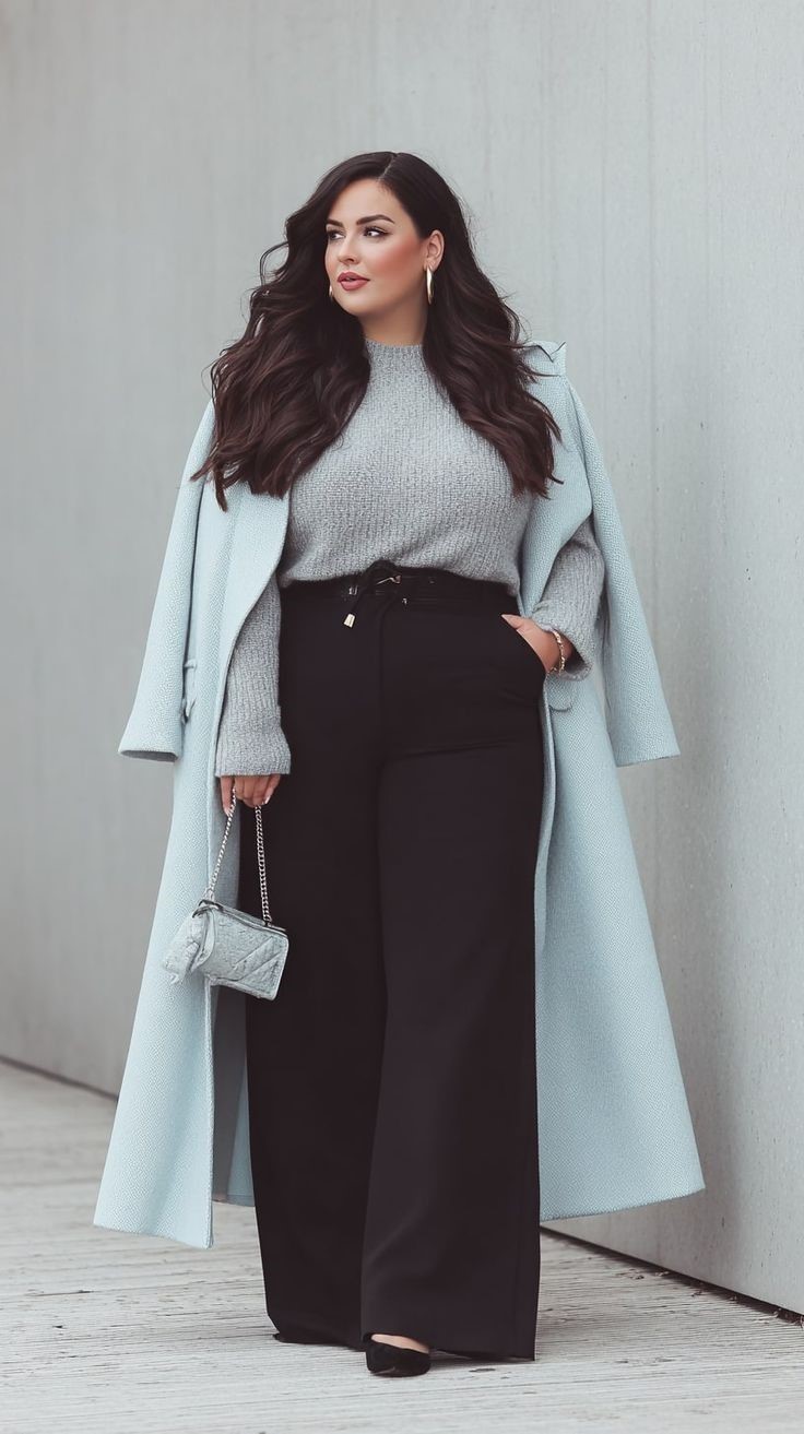 The Styling Mistake That’s Making Your Outfits Look Boxy with a tucked sweater and long coat