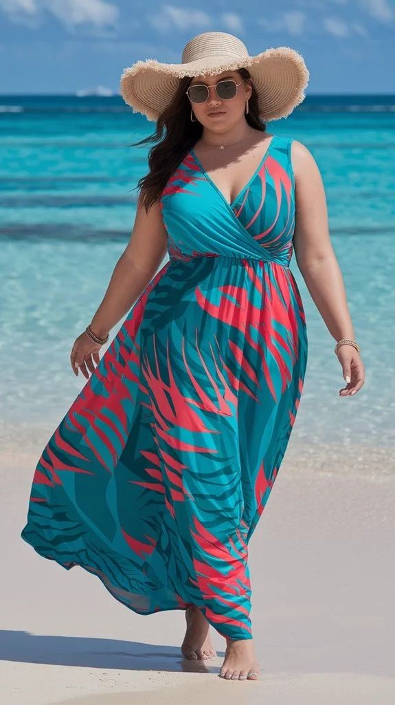 Beach Cover-Up Ideas You'll Wear All Vacation featuring a colorful printed flowy maxi cover-up