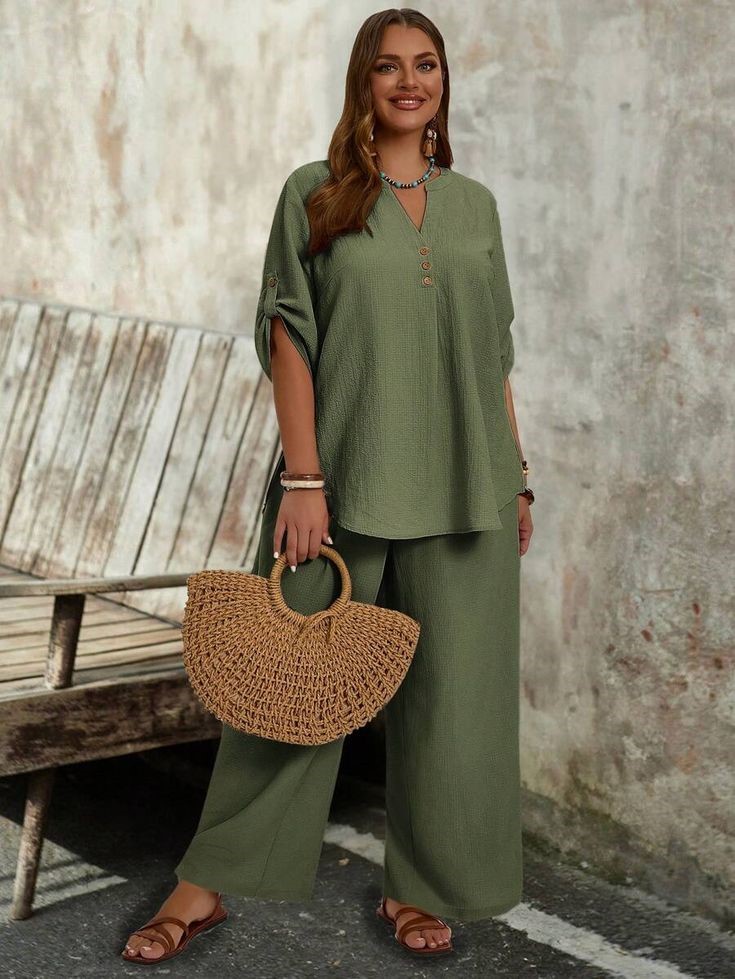 Beach Cover-Up Ideas You'll Wear All Vacation featuring wide-leg pants and a lightweight top