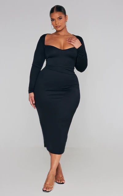 Plus size midi dress showing why your clothes never look like they did on Pinterest